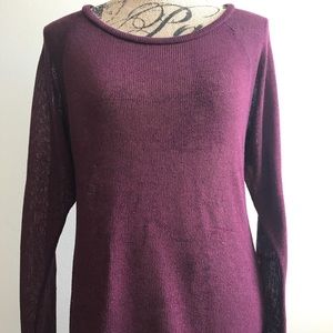 Cotton On Women’s Semi Transparent Burgundy Knit Sweater
